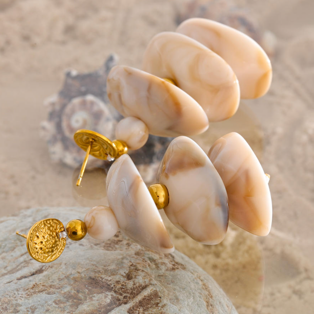 Riviera Marbled Tiered Drop Earrings