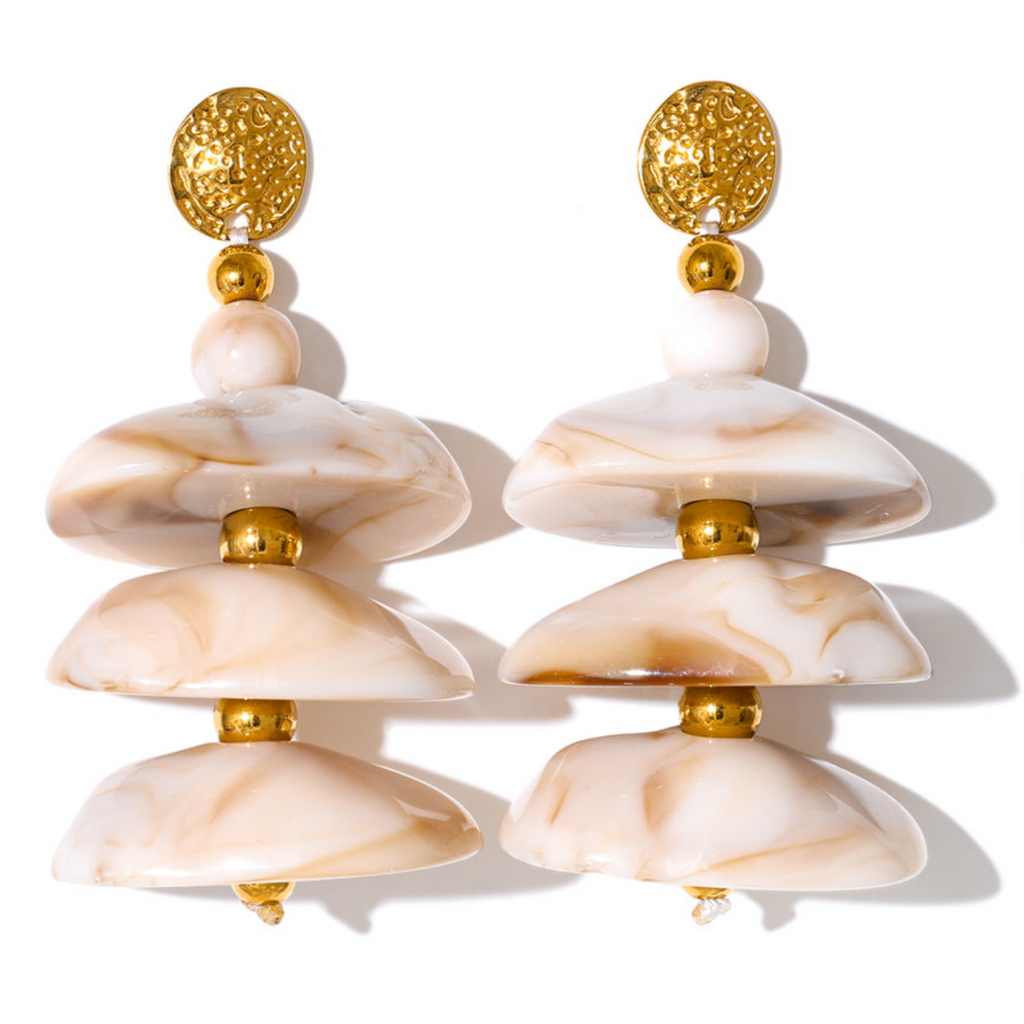 Riviera Marbled Tiered Drop Earrings