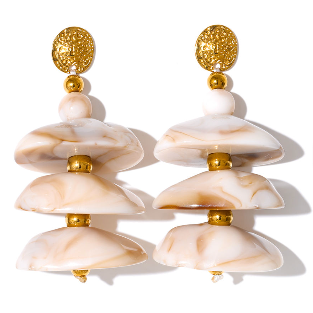 Riviera Marbled Tiered Drop Earrings