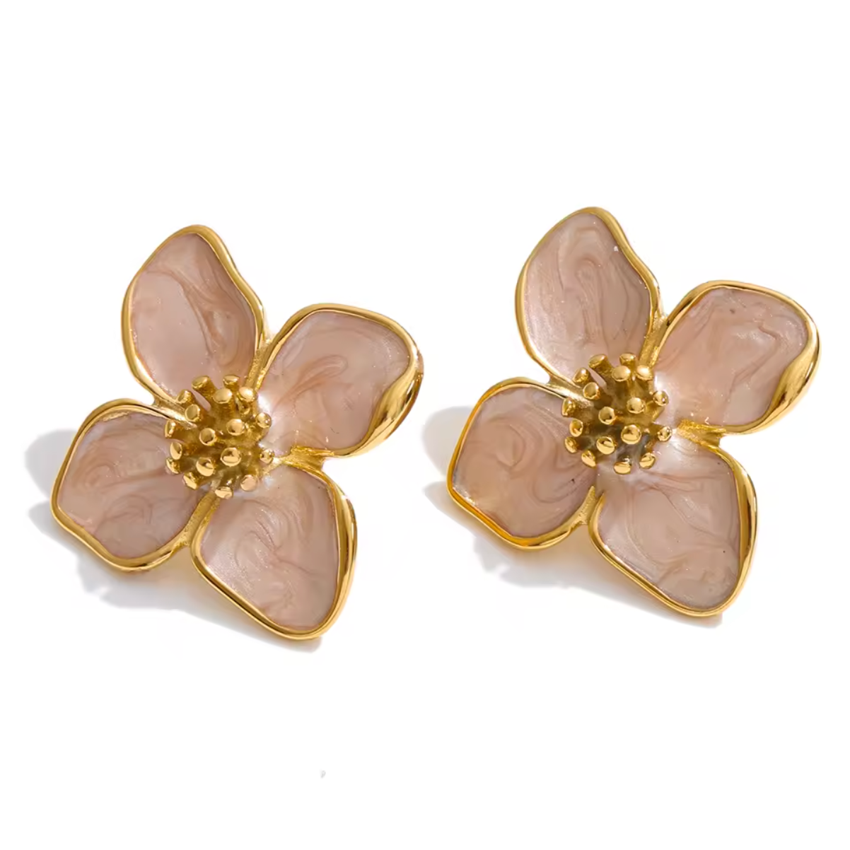 Magnolia Enamel Blossom Studs