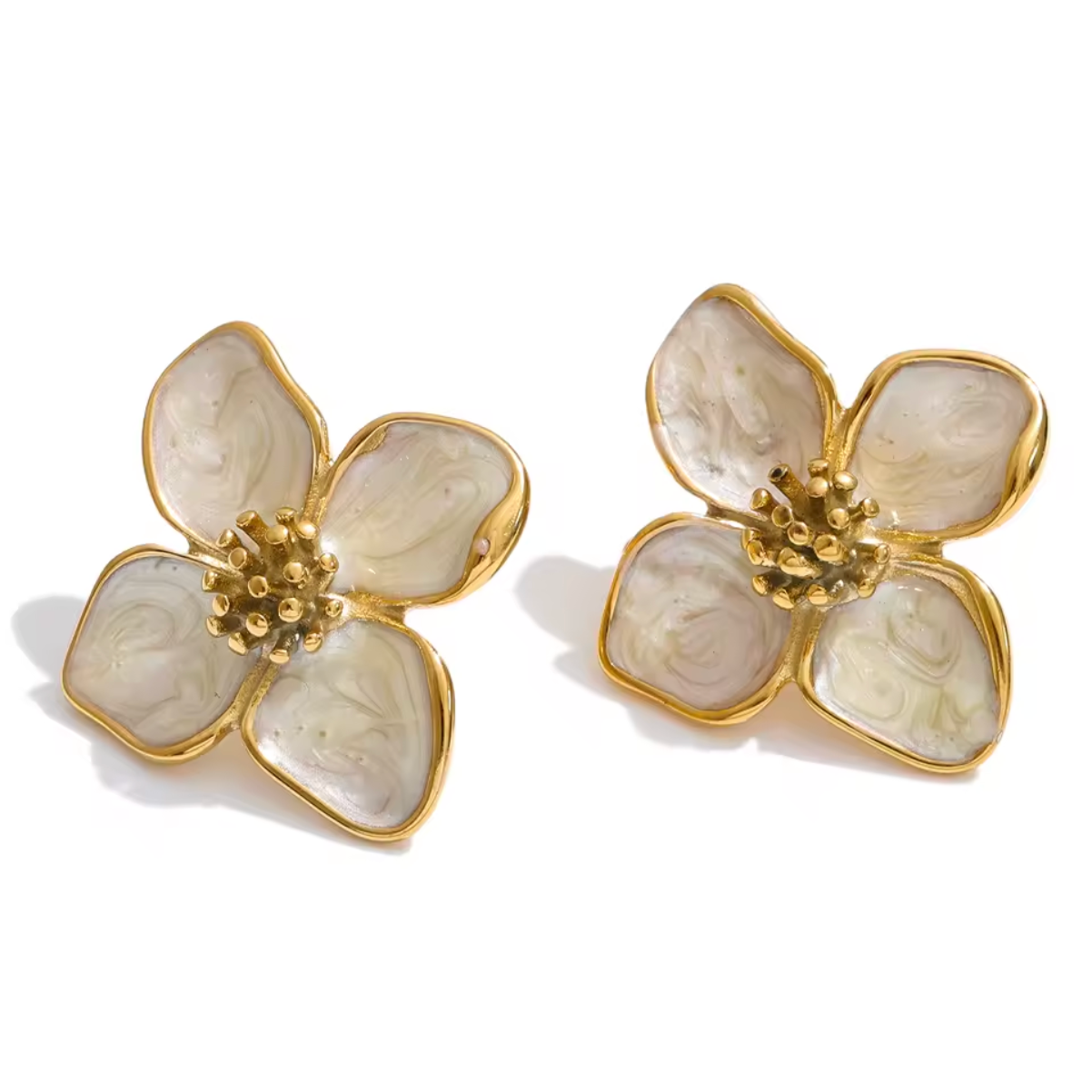 Magnolia Enamel Blossom Studs