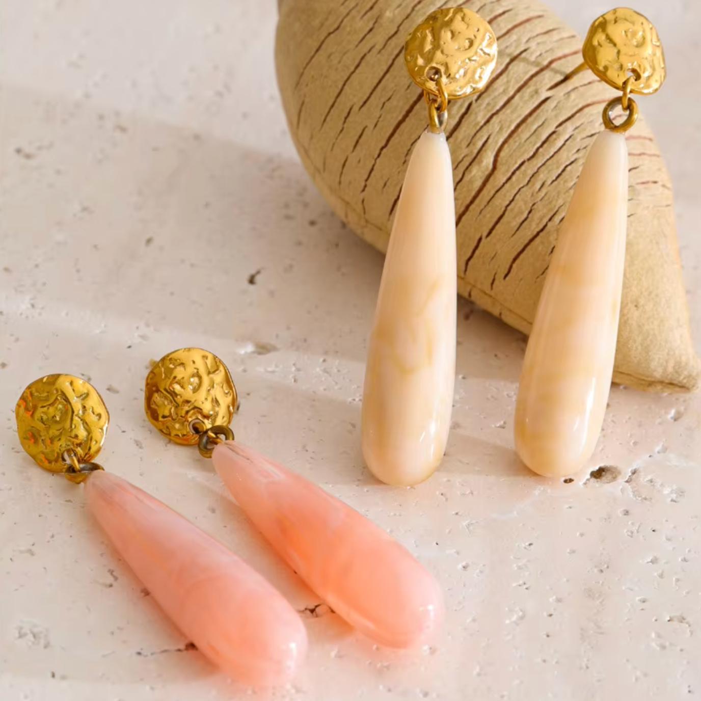 Sienna Marbled Teardrop Earrings
