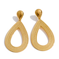 Athena Textured Open Teardrop Earrings